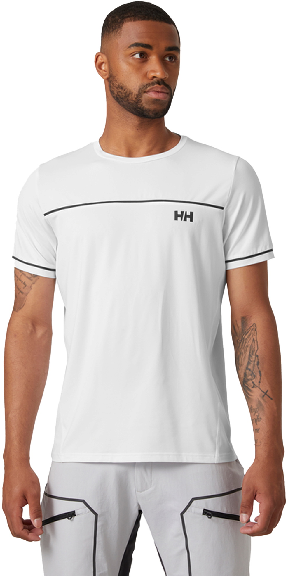 2023 Helly Hansen Mens HP Ocean T Shirt 34238 White Sailing